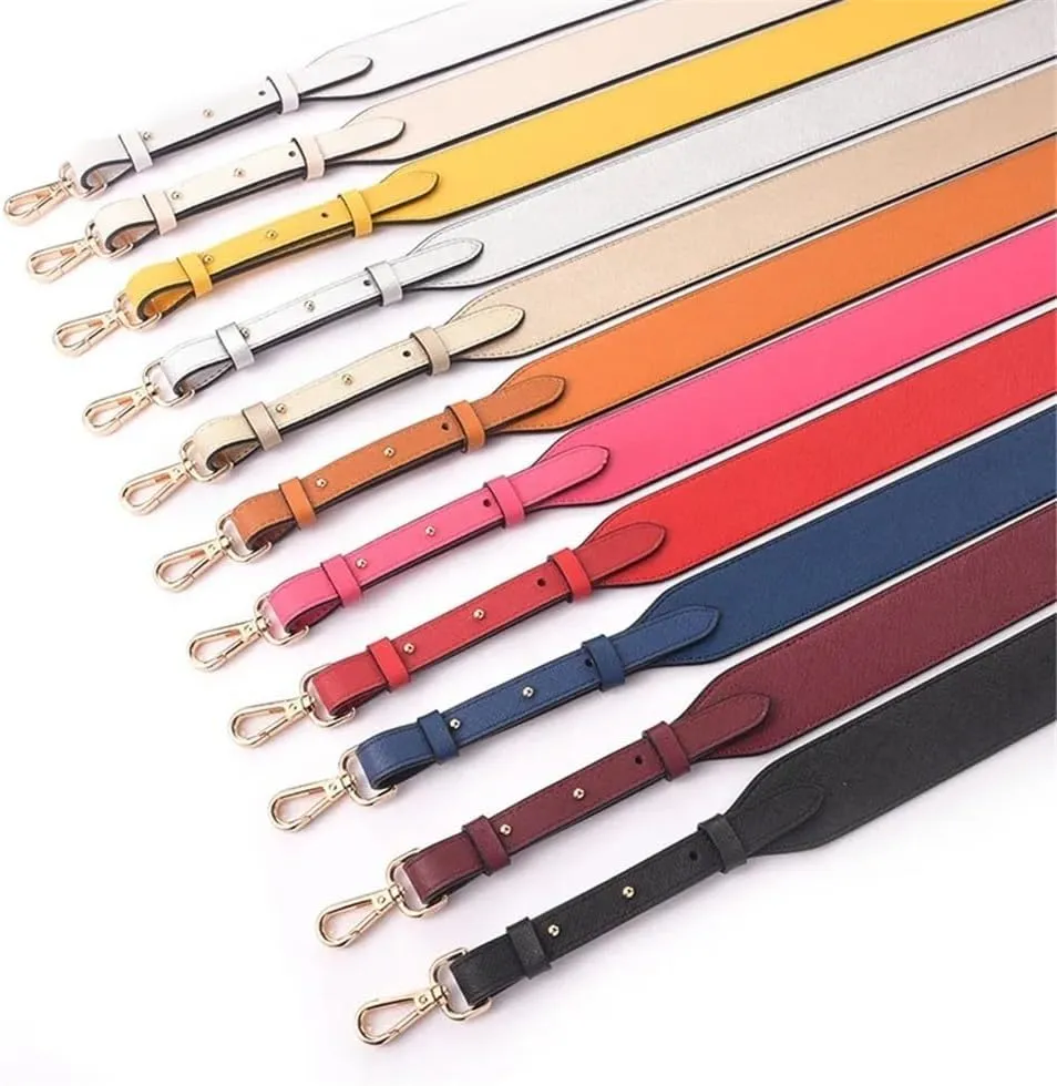 Handbag Strap 110CM Bag Strap Gold Silver Buckle Handbag Straps Replacement Parts Bag Belts Leather Handles for Shoulder Bags Accessories Cross Body Bag Strap