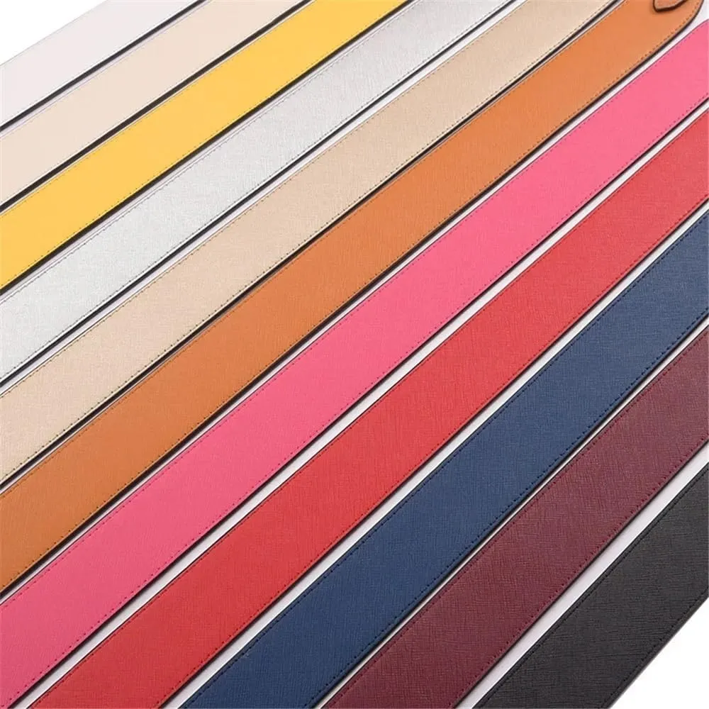Handbag Strap 110CM Bag Strap Gold Silver Buckle Handbag Straps Replacement Parts Bag Belts Leather Handles for Shoulder Bags Accessories Cross Body Bag Strap
