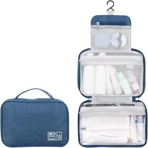 Hanging Travel Toiletry Bag for Men,10" X 6.5" Makeup Bag Organizer,Large Capacity Portable Foldable Toiletries Travel Bag with Compartment,Waterproof Travel Cosmetic Bag,Travel Accessories