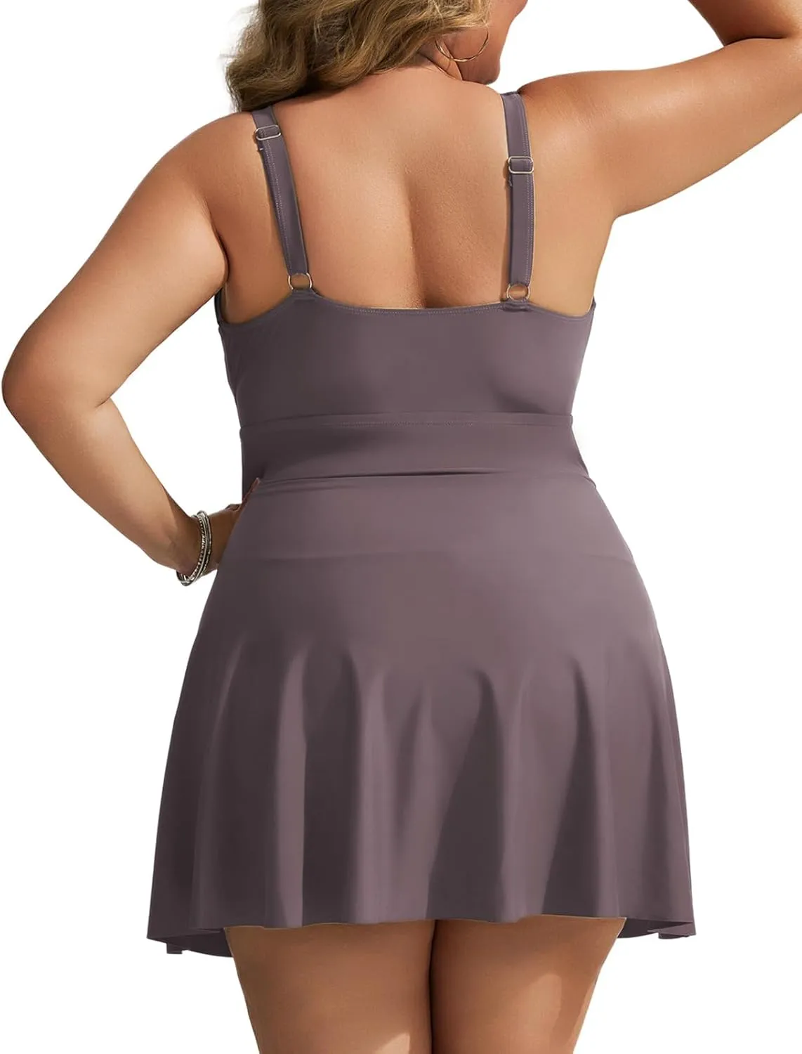 Hanna Nikole Women Plus Size Swimdress One Piece Swimsuit Tummy Control Twist Front Bathing Suit Ruched Skirted Swimwear