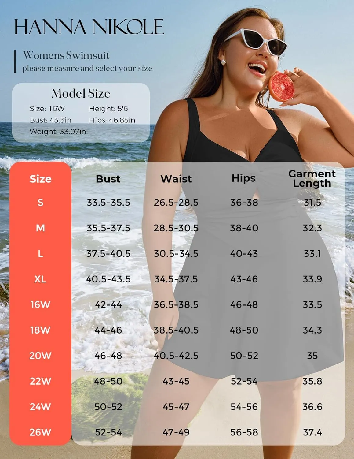 Hanna Nikole Women Plus Size Swimdress One Piece Swimsuit Tummy Control Twist Front Bathing Suit Ruched Skirted Swimwear