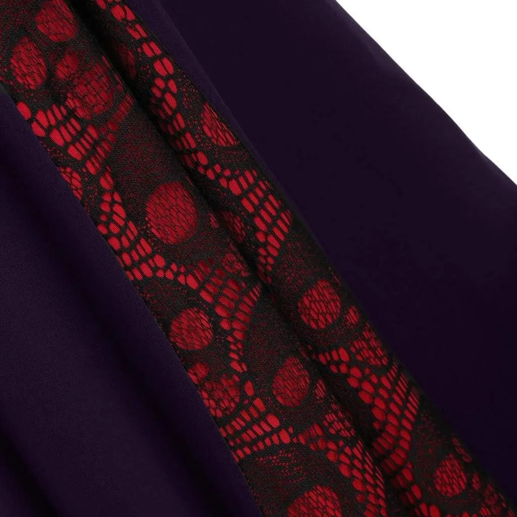 harajuku skirts for Women Plus Size Lace Patchwork High Waist Patchwork Midi Skirt Gothic Pleated Skirt Y2K Clothes