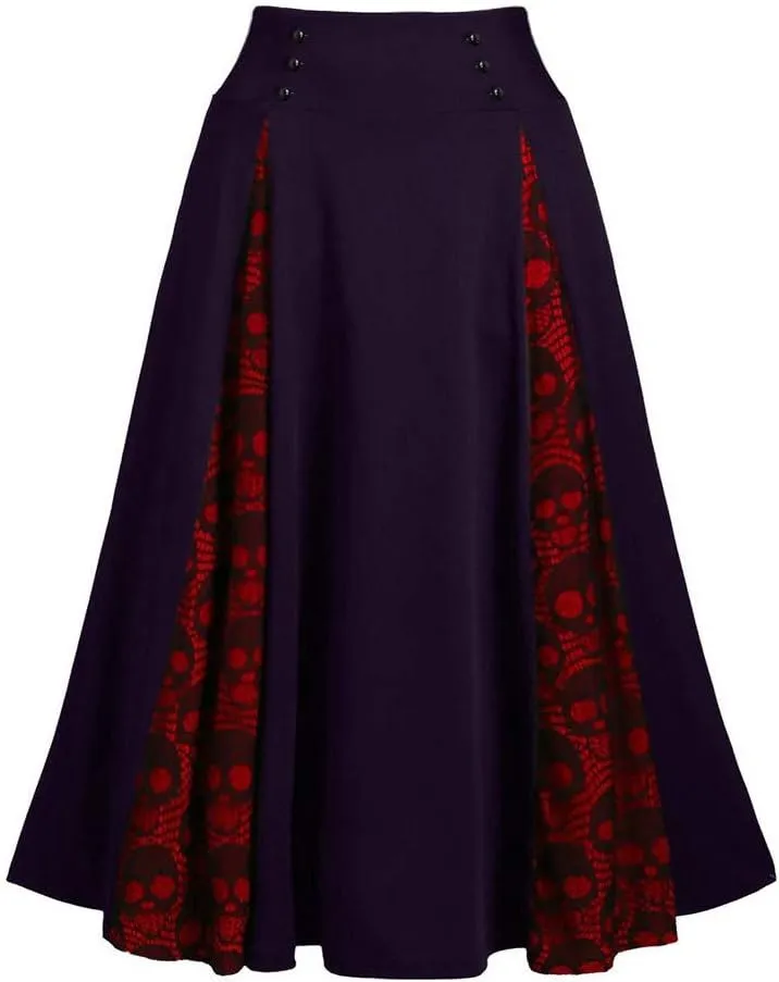 harajuku skirts for Women Plus Size Lace Patchwork High Waist Patchwork Midi Skirt Gothic Pleated Skirt Y2K Clothes