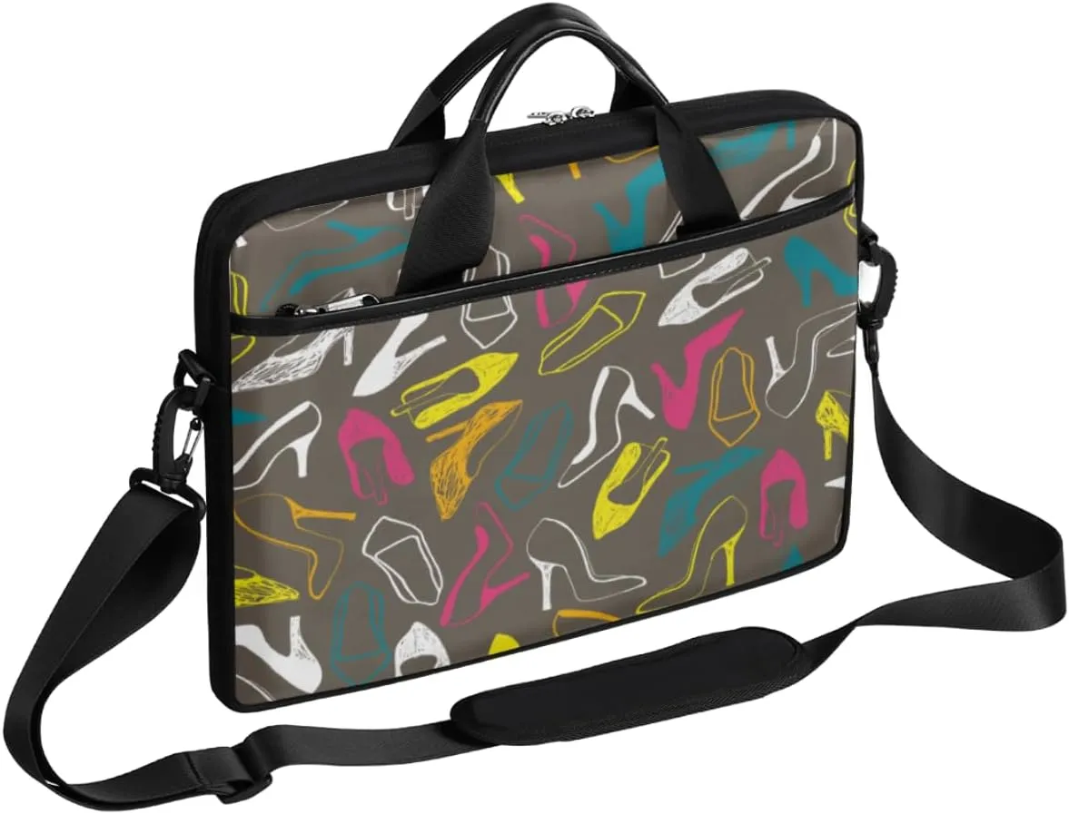 High Heeled Shoes Laptop Computer Bag Waterproof Shoulder Messenger Bag 13-15 inch Durable Laptop Tote Bag with Shoulder Strap Handle Lightweight Crossbody Briefcase