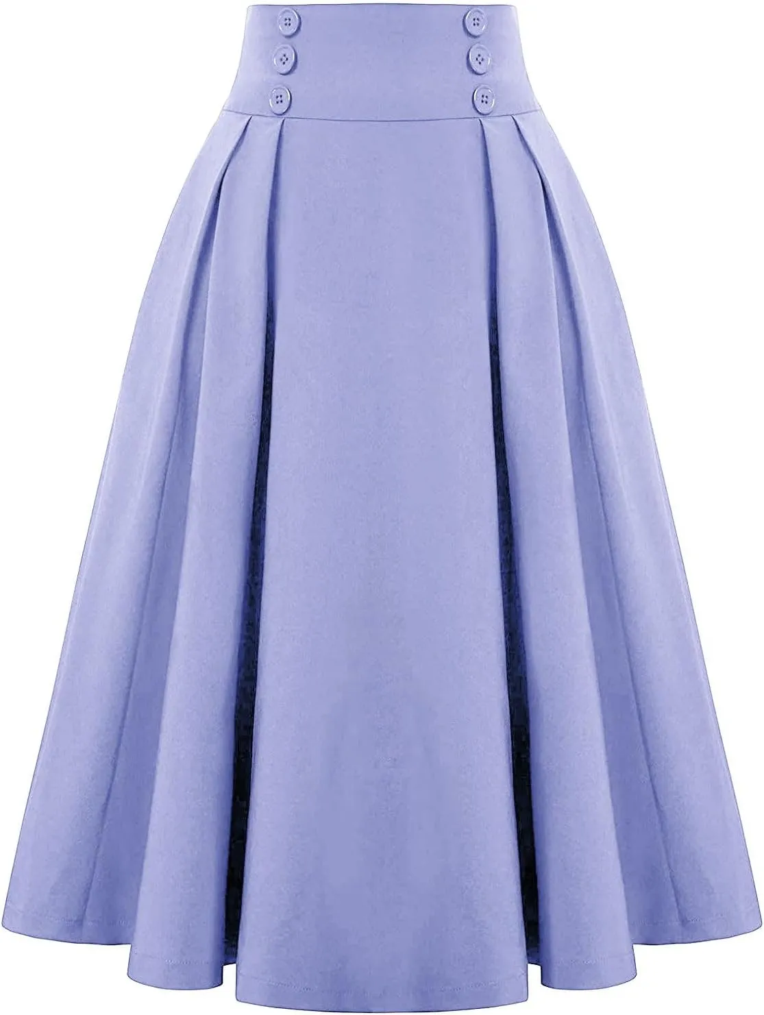 High Waisted Midi Skirt Women Vintage Skirts A Line Swing Skirt Elegant Maxi Skirts Dressy Skirt Elastic Summer Skirt