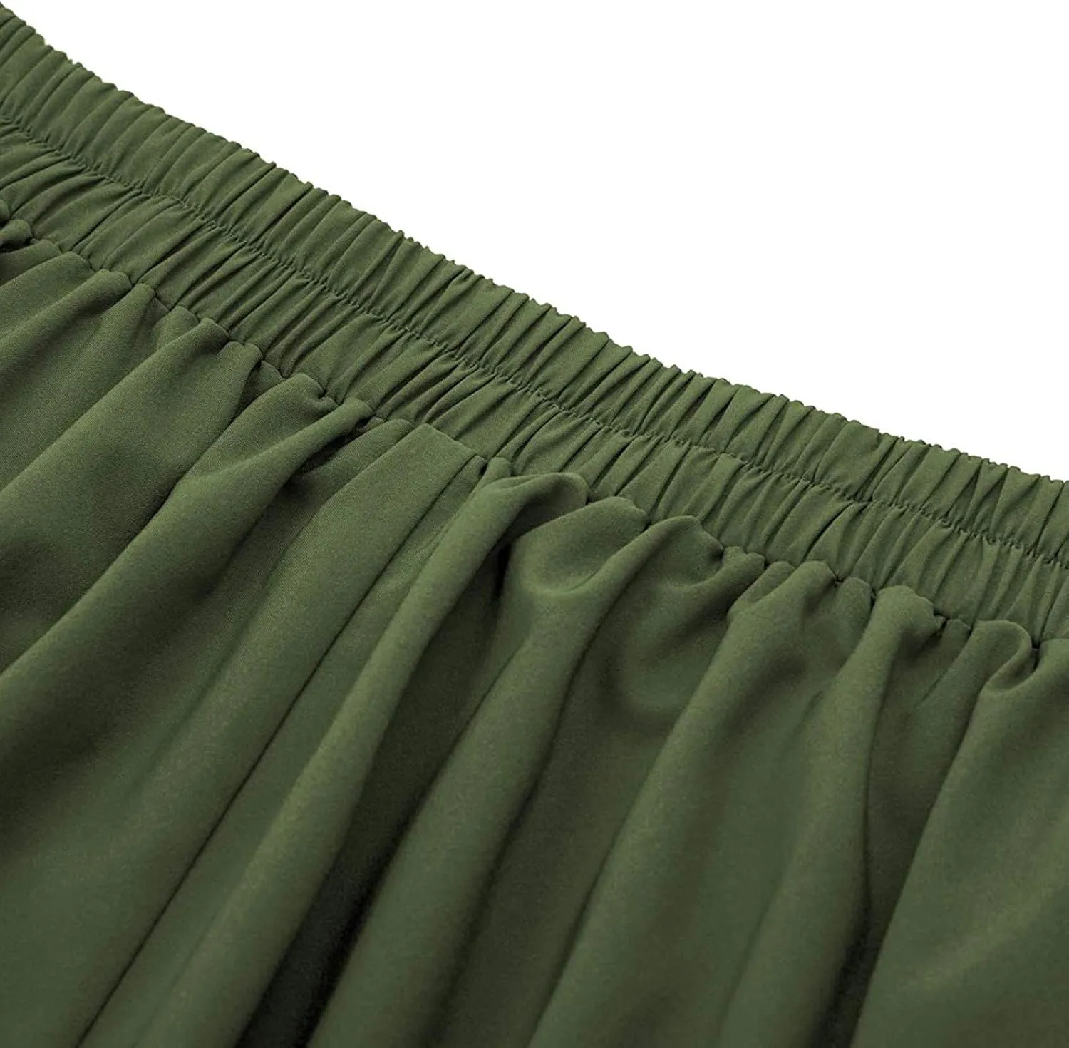 High Waisted Mini Skirts for Women Solid Color Casual A-Line Skirt with Elastic Waist and Anti-Slip Lining