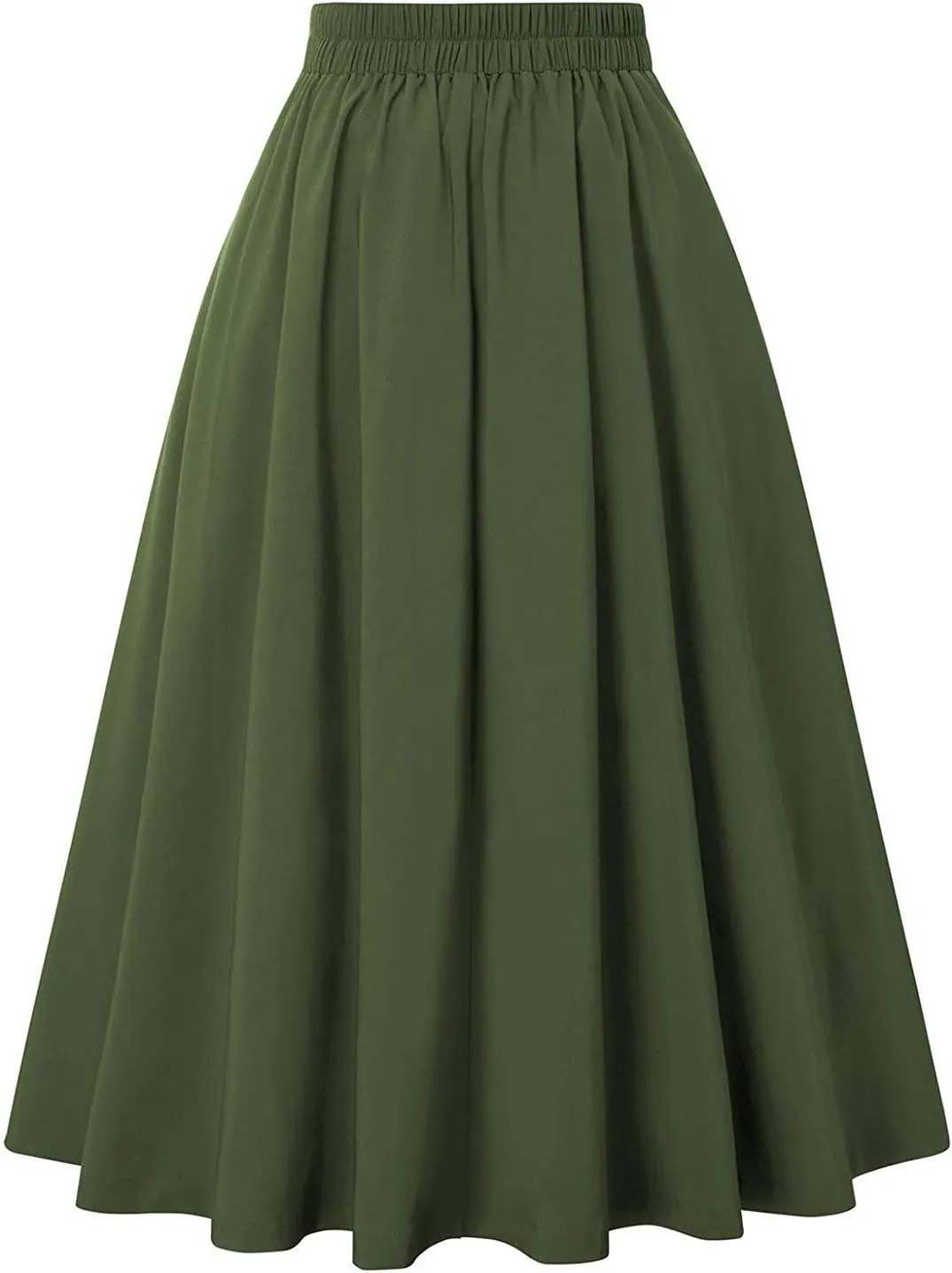 High Waisted Mini Skirts for Women Solid Color Casual A-Line Skirt with Elastic Waist and Anti-Slip Lining