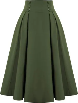 High Waisted Mini Skirts for Women Solid Color Casual A-Line Skirt with Elastic Waist and Anti-Slip Lining