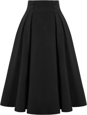 High Waisted Mini Skirts for Women Solid Color Casual A-Line Skirt with Elastic Waist and Anti-Slip Lining