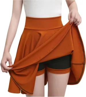 High Waisted Skirts for Women A Line Flare Skirt with Shorts Flowy Dance Skirt Vintage Swing Skirt Pleated Skorts