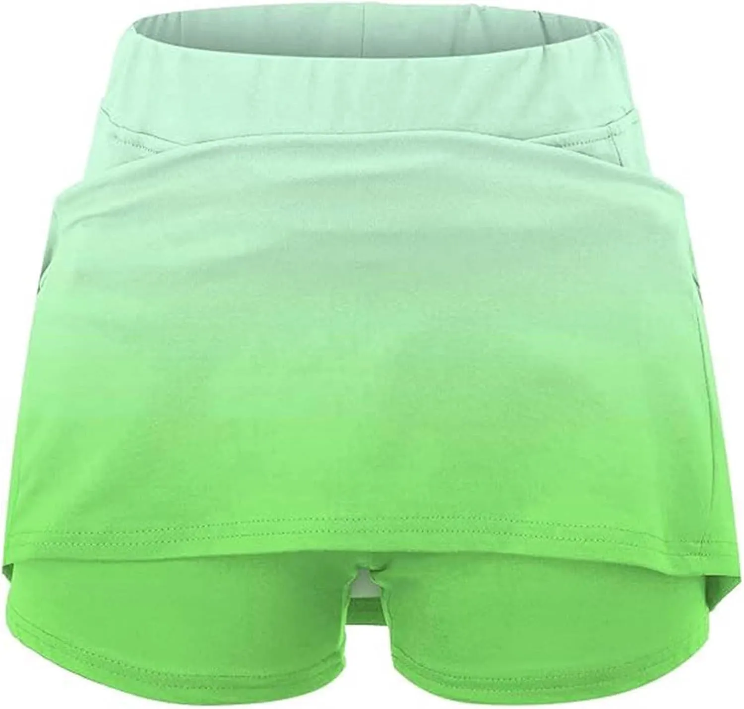 High Waisted Skorts for Women Gradient Stretchy Tennis Shirt Lightweight Casual Comfortable Shirts Skirts with Pockets