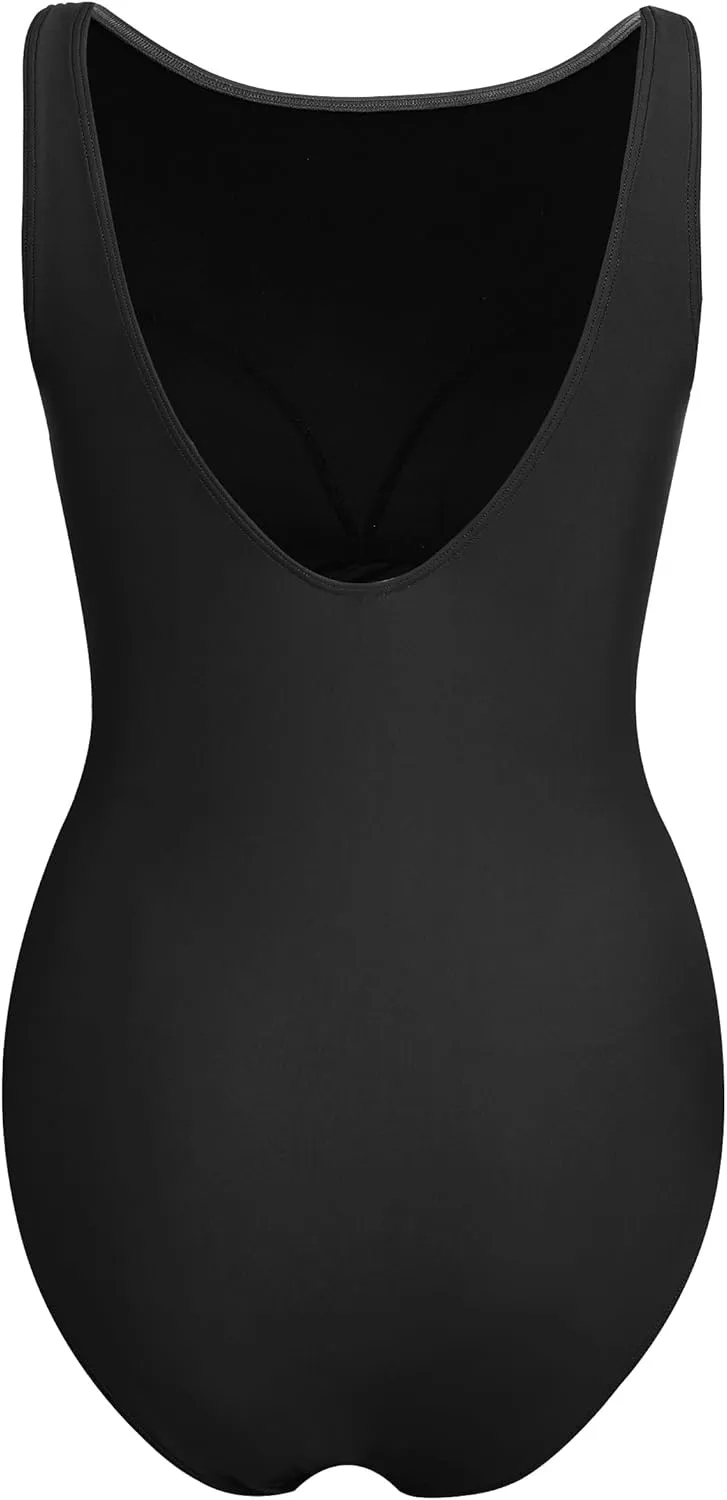 Hilor Women's Underwire Swimsuits High Neck One Piece Bathing Suit Modest Tummy Control Swimwear