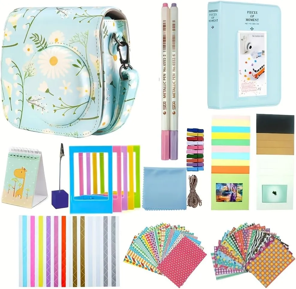 Instant Camera Accessories Compatible with Fujifilm Instax Mini 12 11 9 Instant Film Camera - Chrysanthemum
