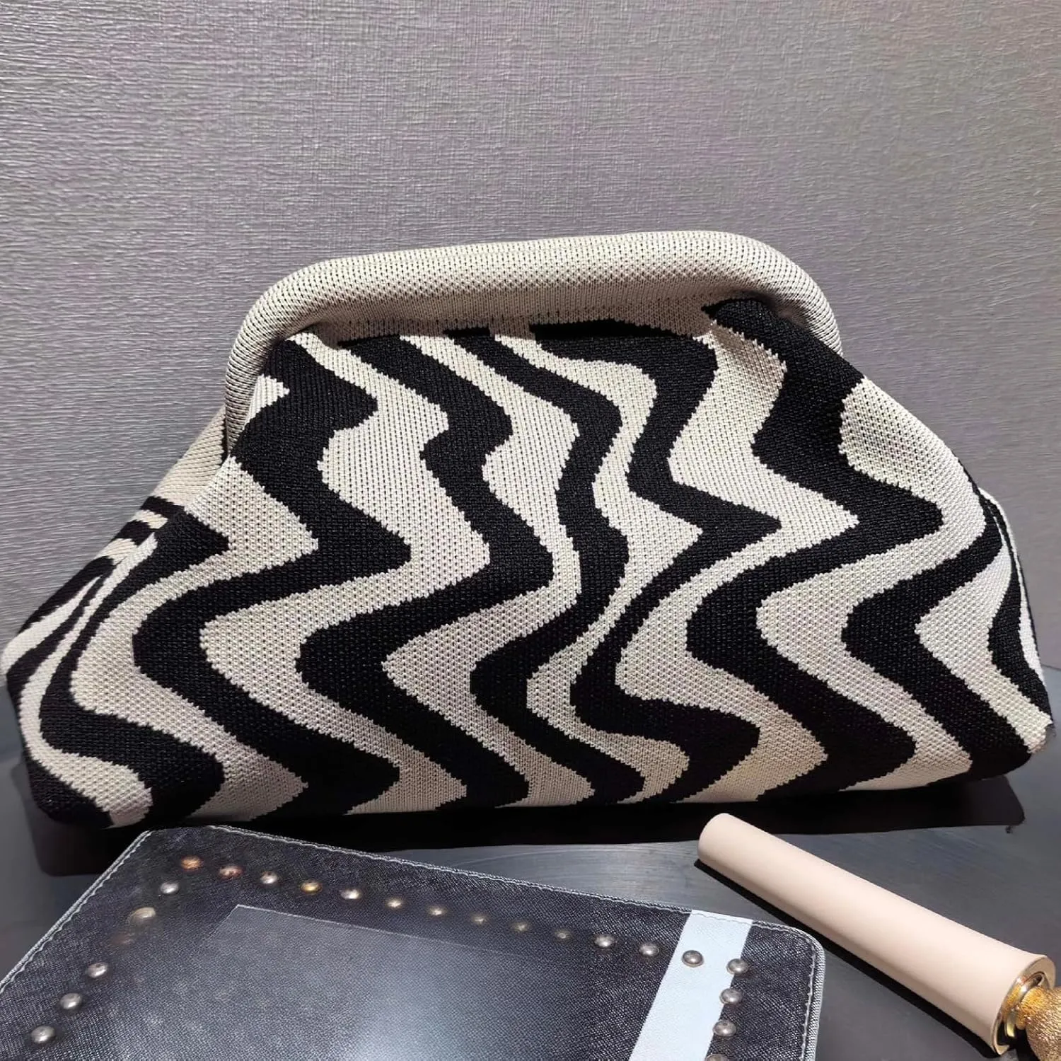 Knit Evening Party Clutch Purses Women Boho Clutch Bag Y2k Accessories Beach 2025 Summer Fashion Trends