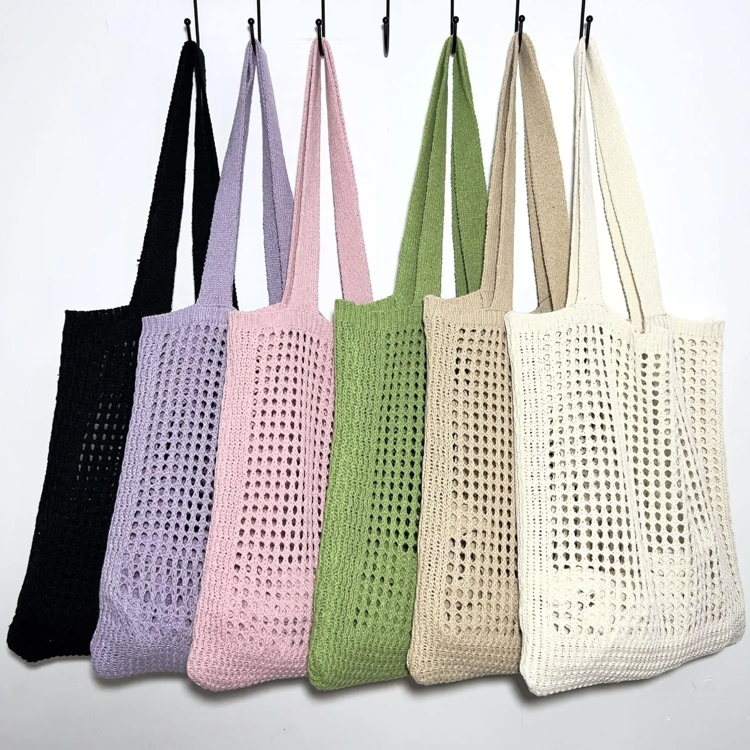 Knitted Women's Crossbody Hobo Shoulder Bags Top-Handle Bag Cutout Grunge Aesthetic Accessories Tote Bag