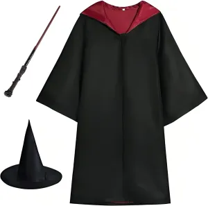 Kuzhi Wizard Costume Set for Adult and Child,12Pcs Classic Fancy Dress and Accessories