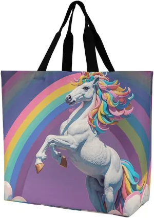 Large Capacity Shopping Bag Vintage Aesthetic Raven Illustration Canvas Grocery Bags Foldable Tote Bag