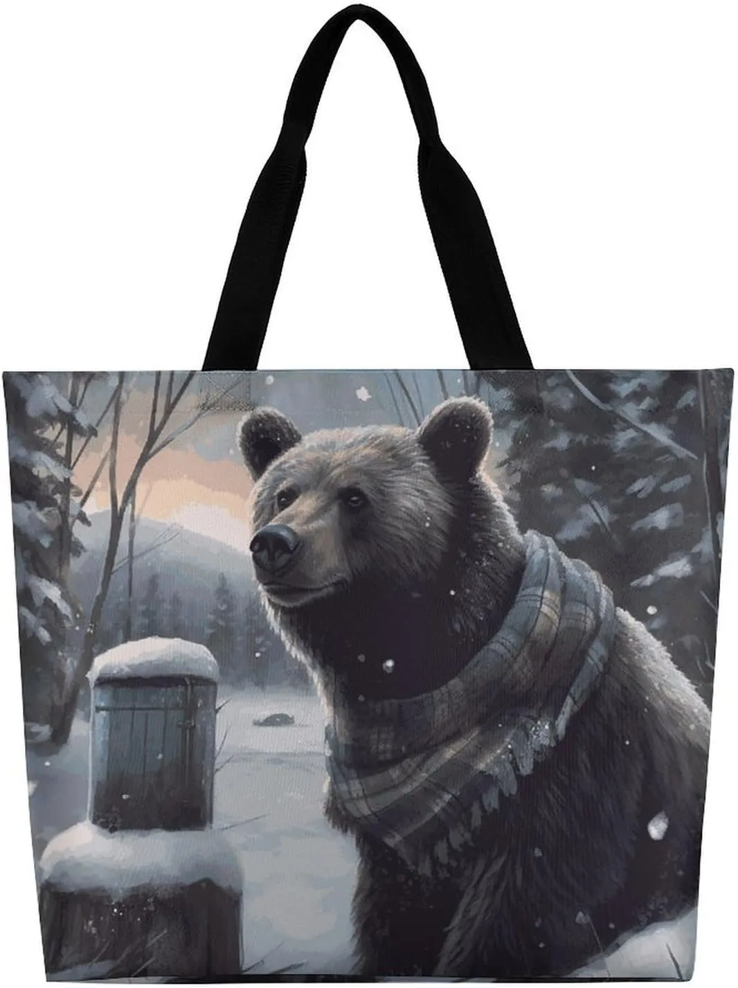 Large Capacity Shopping Bag Wild Seas Canvas Grocery Bags Foldable Tote Bag