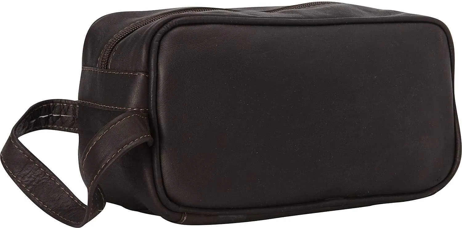 Latico Leathers Downtown Travel Kit Accessories Bag - Made From 100% Leather Handcrafted by Artisans, Black