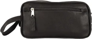 Latico Leathers Downtown Travel Kit Accessories Bag - Made From 100% Leather Handcrafted by Artisans, Black