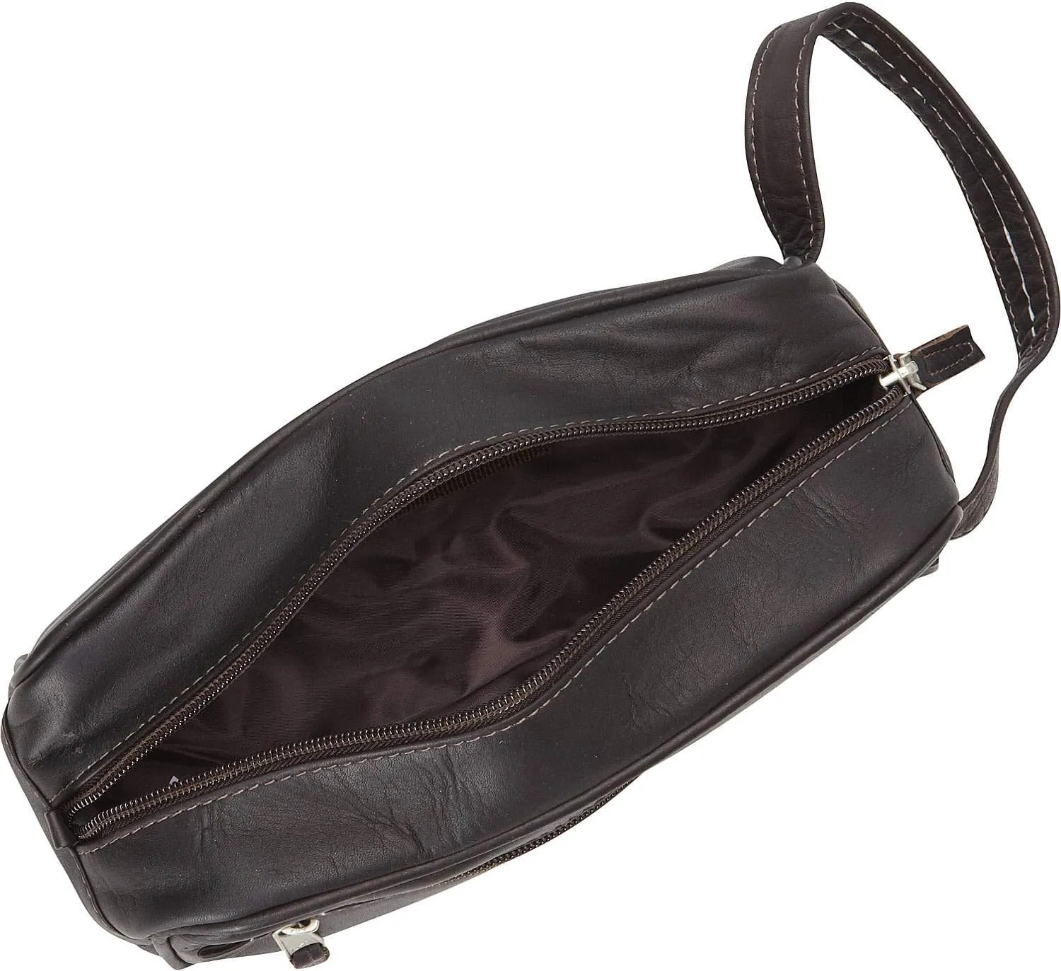 Latico Leathers Downtown Travel Kit Accessories Bag - Made From 100% Leather Handcrafted by Artisans, Black
