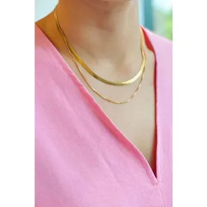 Layered Herringbone Chain Necklace