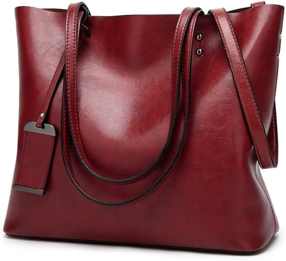 Leather Bucket Bags Simple Double Strap Womens Shoulder Bags For Women Messenger Bags Lady Shopping Tote Bag