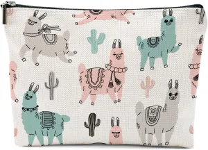 Llama Gifts, Alpaca Makeup Bag, Cute Animal Cosmetic Bag Travel Pouch, Alpaca Llama Lovers Gift for Women Girls Daughter Sisters Bestie Farm Animals Graduation Birthday