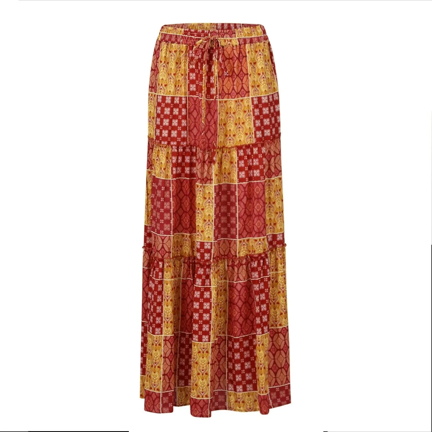 Long Skirt,Elastic High Waisted Linen Flowy Skirts for Women 2025 Summer Womens Boho Maxi Skirt with Pockets