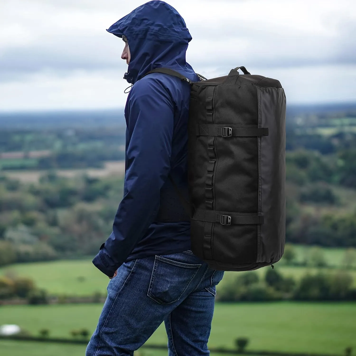 Lyweem Travel Duffel Bag for Men Duffle Bag Large Size for Women Weekender Overnight with Shoes Compartment Multifunctional Gym Bags for Men, Black