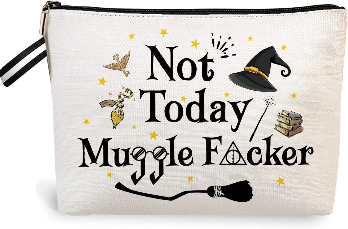 Magic Stuff Makeup Bag, Book Lover Cosmetic Bag, Accessories, Magic Wand, Zipper Purse, Travel Bag
