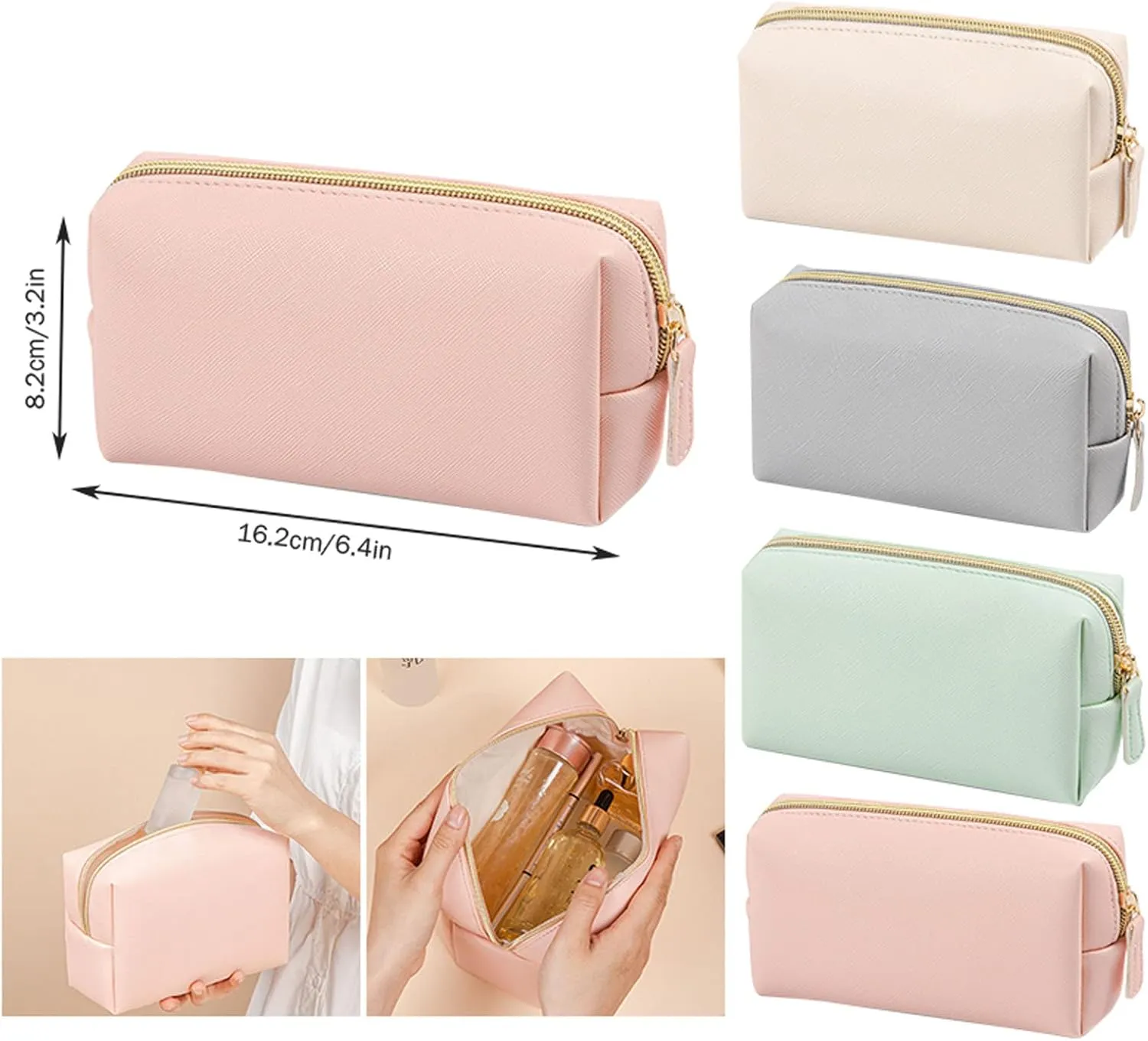 Makeup Bag 2025 New Portable Waterproof PU Leather Large Capacity Pink Makeup Bag,Travel Toiletry Bag,Travel Cosmetic Bag,Makeup Pouch for Girls Daughter Gifts Women