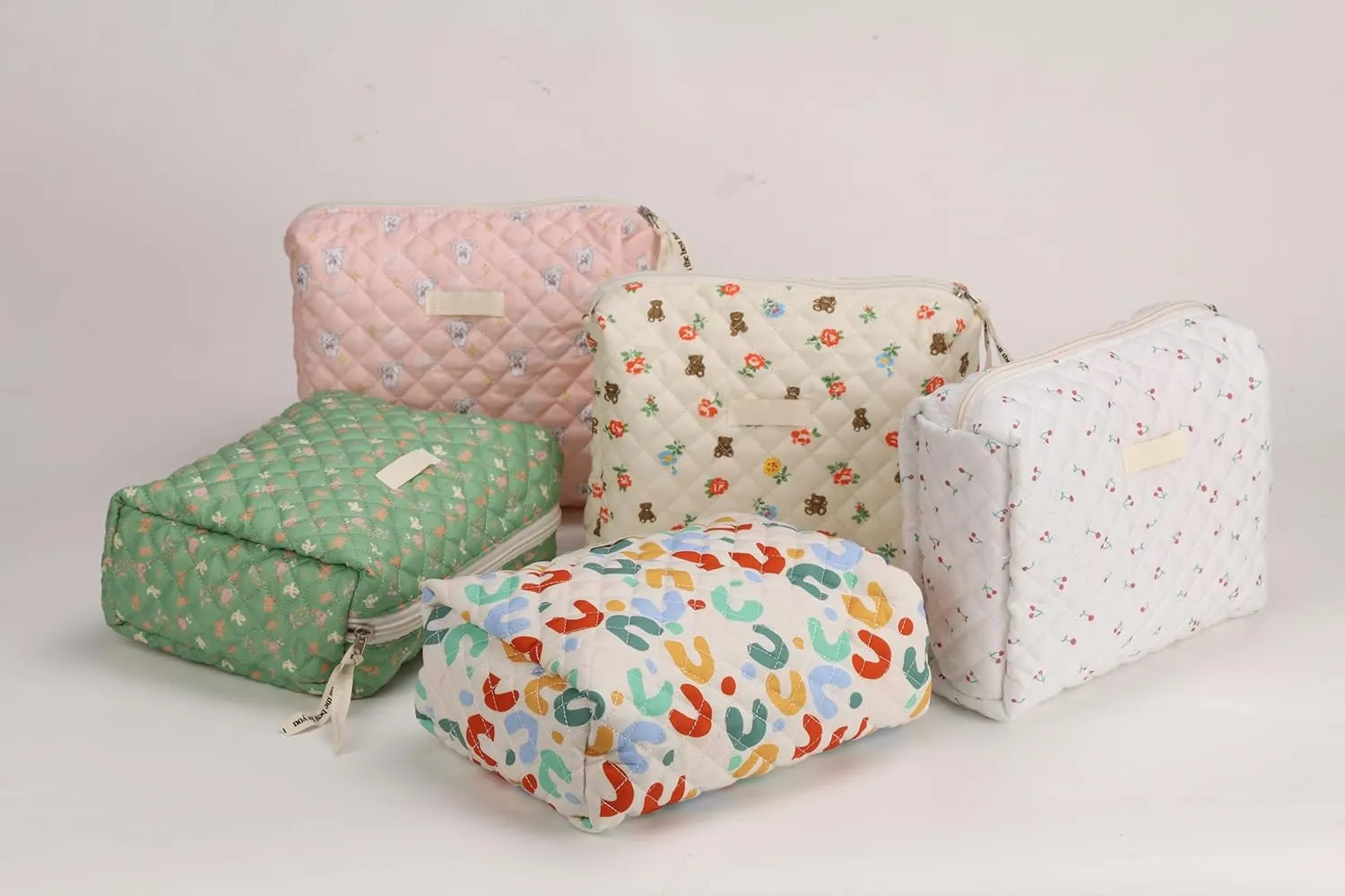 Makeup Cosmetic Bag,Cotton Large Travel Organizer Toiletry Bag for Women for Toiletries Accessories Brushes