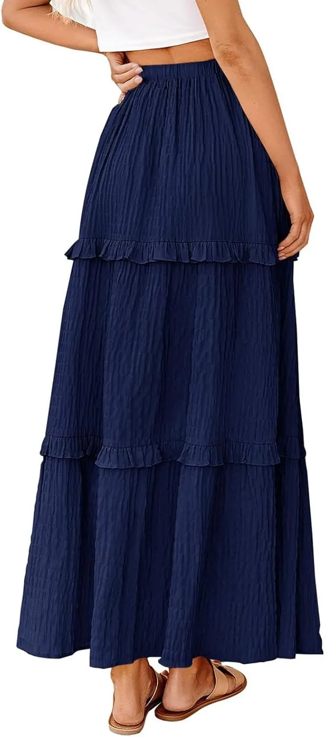 Maxi Skirt Women Women's Long Summer Dresses Elegant High Waist Cocktail Wedding Guest Dresses Flared A Line Midi
