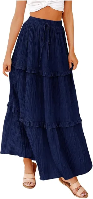 Maxi Skirt Women Women's Long Summer Dresses Elegant High Waist Cocktail Wedding Guest Dresses Flared A Line Midi