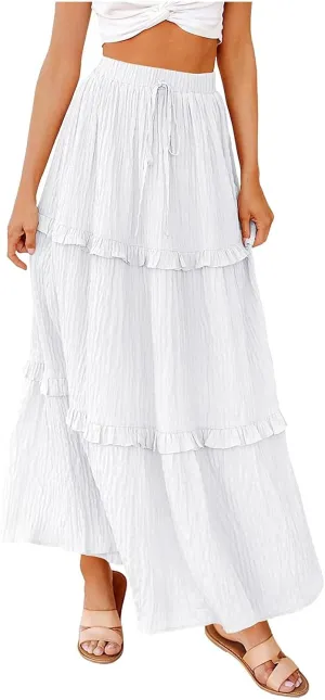 Maxi Skirt Women Women's Long Summer Dresses Elegant High Waist Cocktail Wedding Guest Dresses Flared A Line Midi