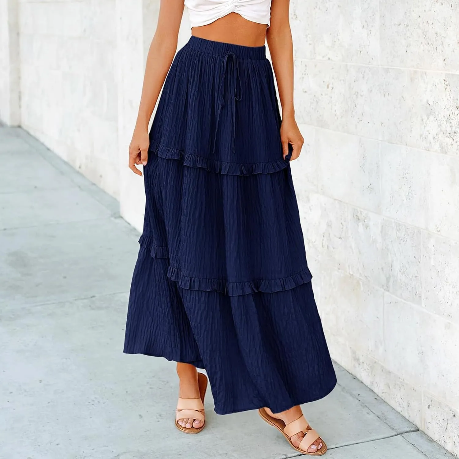 Maxi Skirt Women Women's Long Summer Dresses Elegant High Waist Cocktail Wedding Guest Dresses Flared A Line Midi