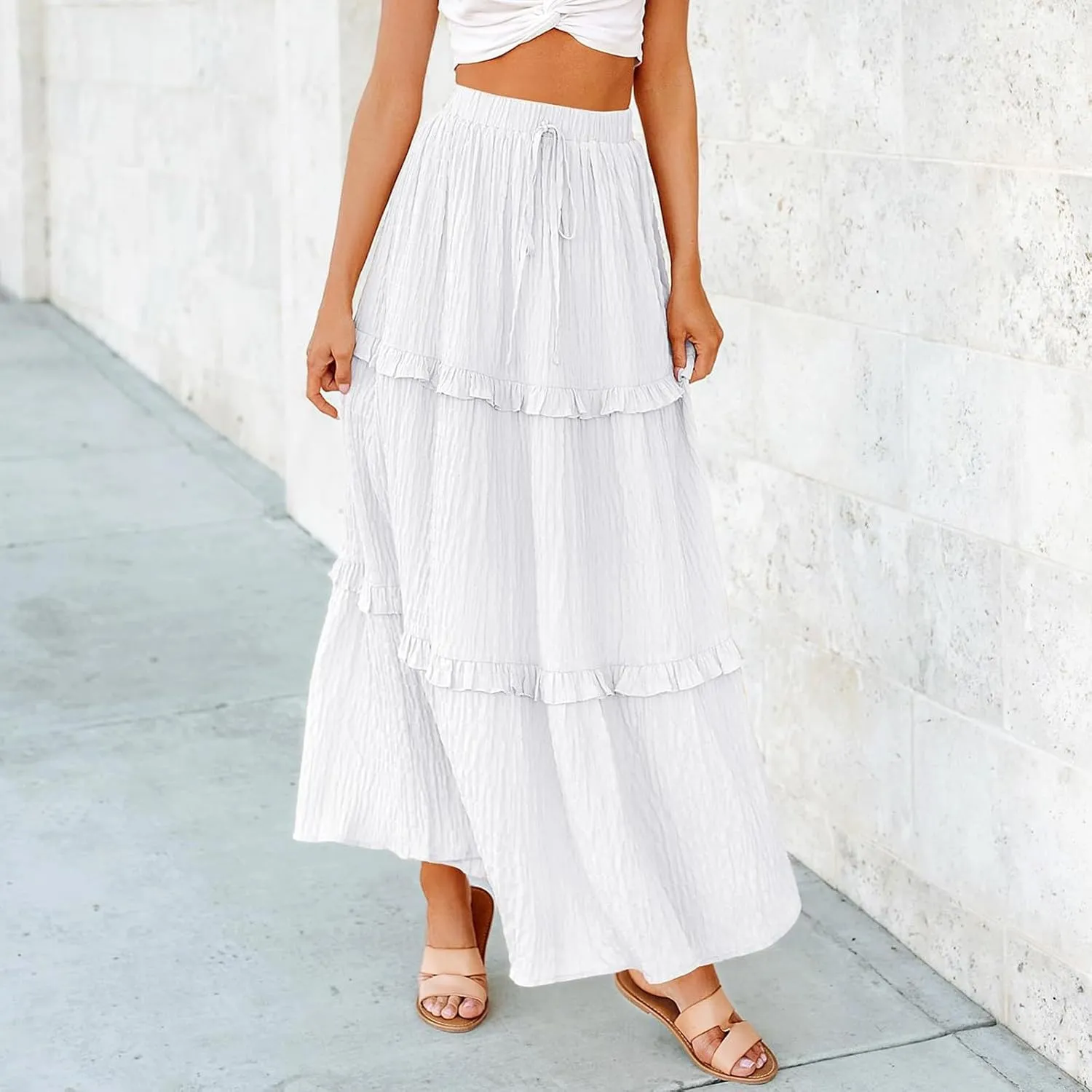 Maxi Skirt Women Women's Long Summer Dresses Elegant High Waist Cocktail Wedding Guest Dresses Flared A Line Midi