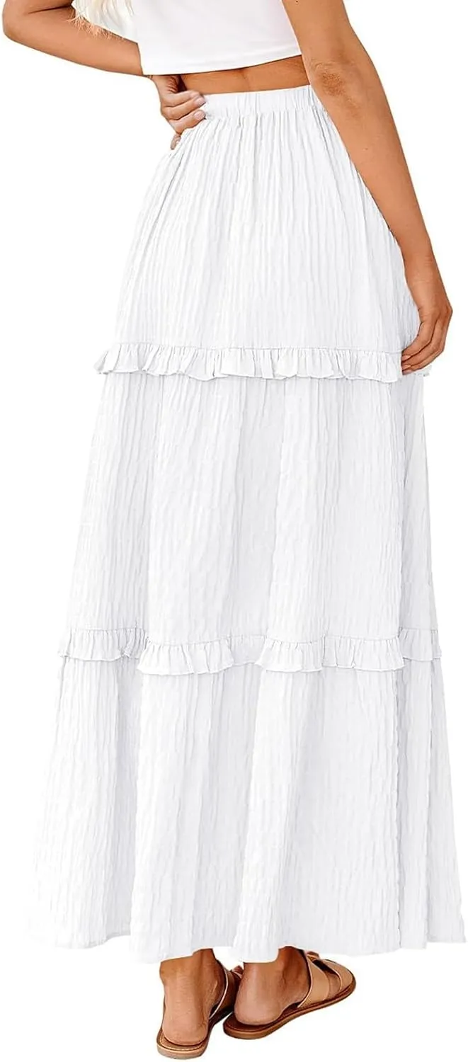 Maxi Skirt Women Women's Long Summer Dresses Elegant High Waist Cocktail Wedding Guest Dresses Flared A Line Midi