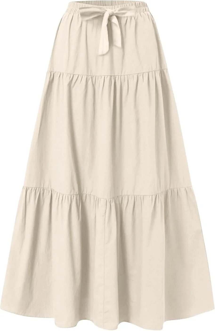 Maxi Skirts for Women 2025 Fashion Boho Long Skirt Summer Beach Swing Ruffle Tiered A-Line Pleated Elastic Waist