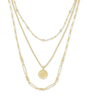 Medallion Coin Triple Strand