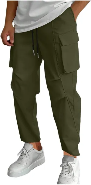 Mens Cargo Pants Mens Casual Pants Relaxed Fit Cargo Sweat Pants Flannel Lined Chino Pants for Men Slim Fit Stretch