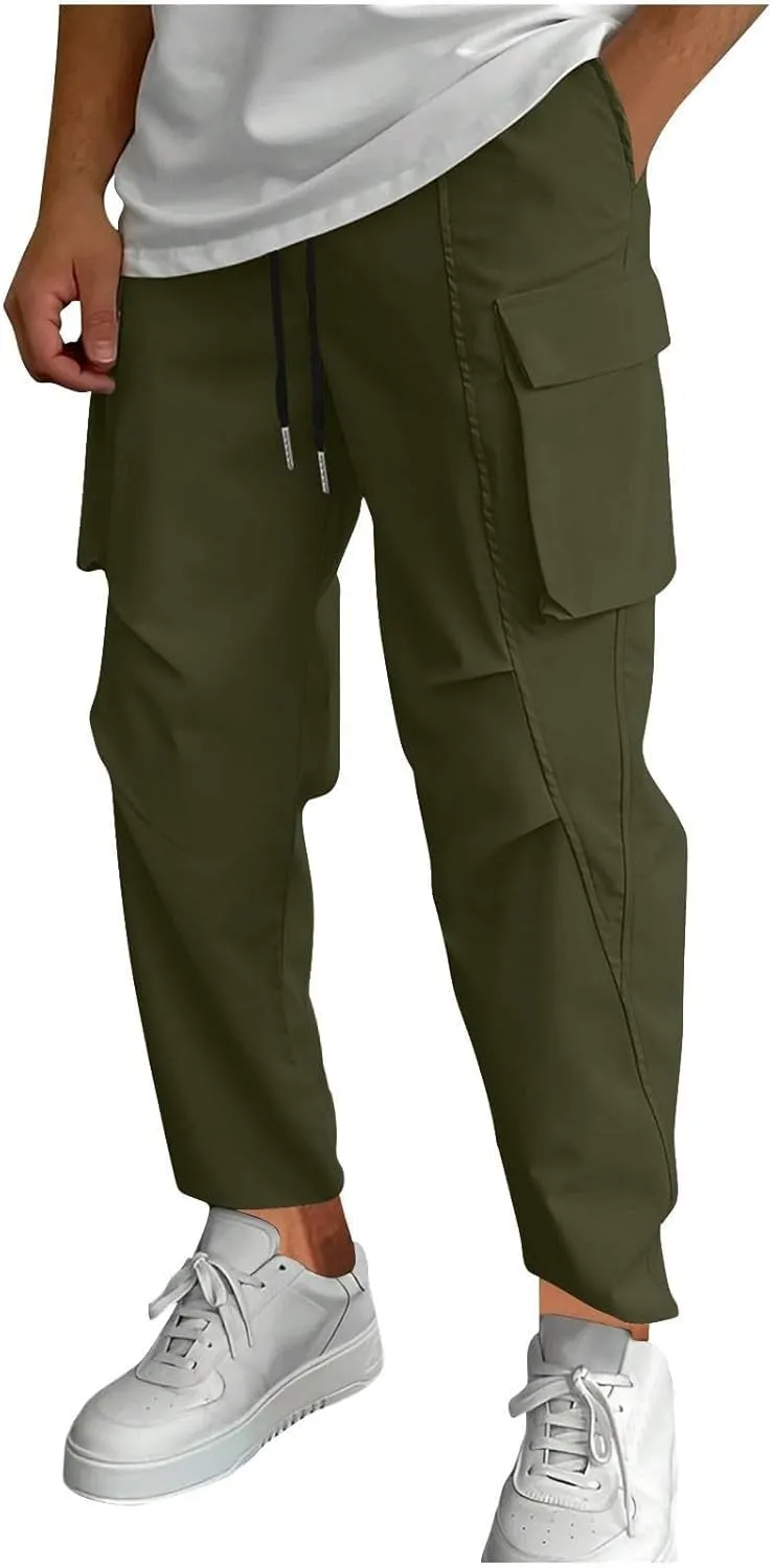 Mens Cargo Pants Mens Casual Pants Relaxed Fit Cargo Sweat Pants Flannel Lined Chino Pants for Men Slim Fit Stretch
