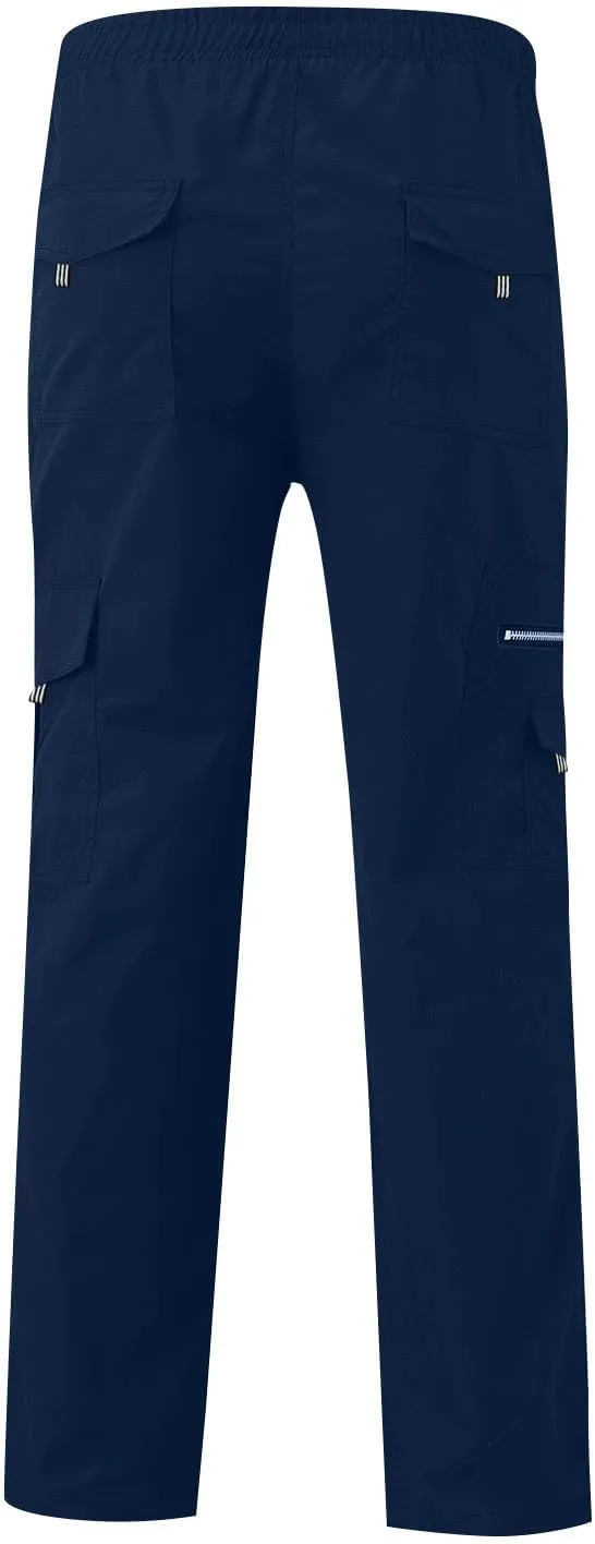 Men's Casual Multi-Pocket Loose Straight-Leg Work Pants Outdoor Fit Pants Fitness Pants