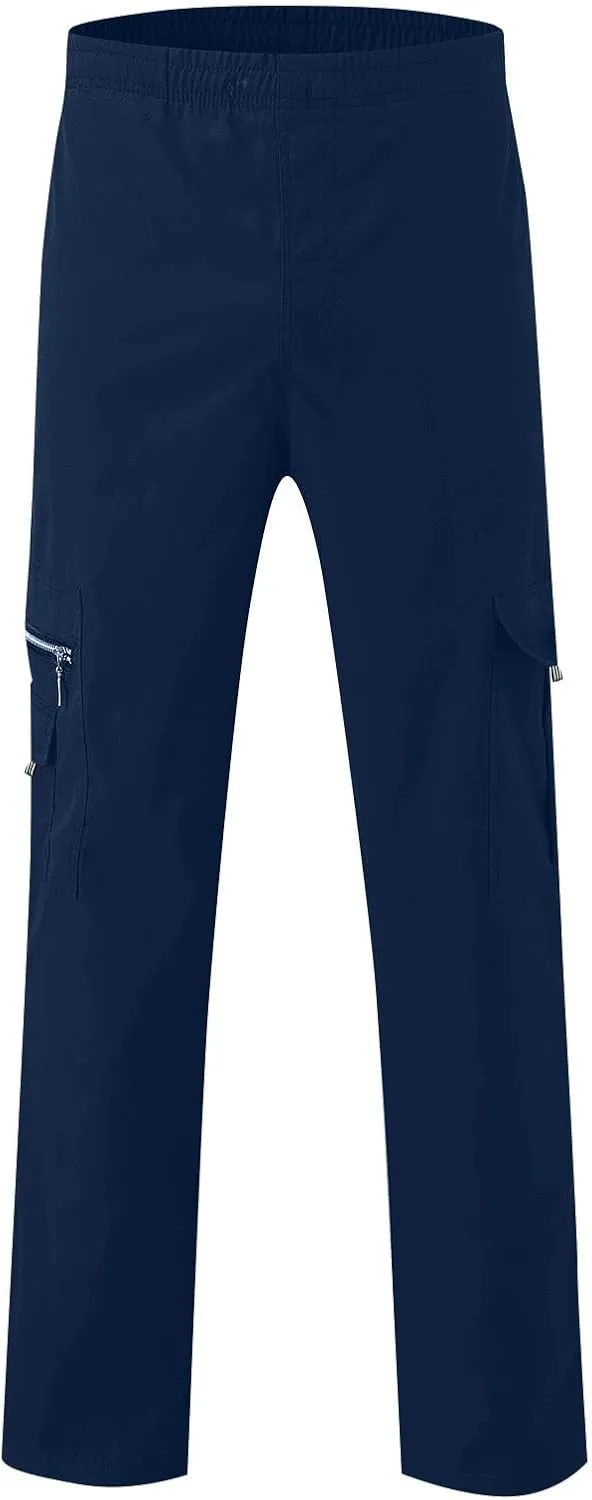 Men's Casual Multi-Pocket Loose Straight-Leg Work Pants Outdoor Fit Pants Fitness Pants