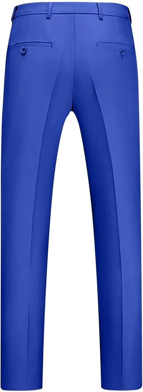 Mens Front Flat Dress Pants Slim Fit Business Casual Golf Suit Pants Ankle-Length Work Trousers with Pockets