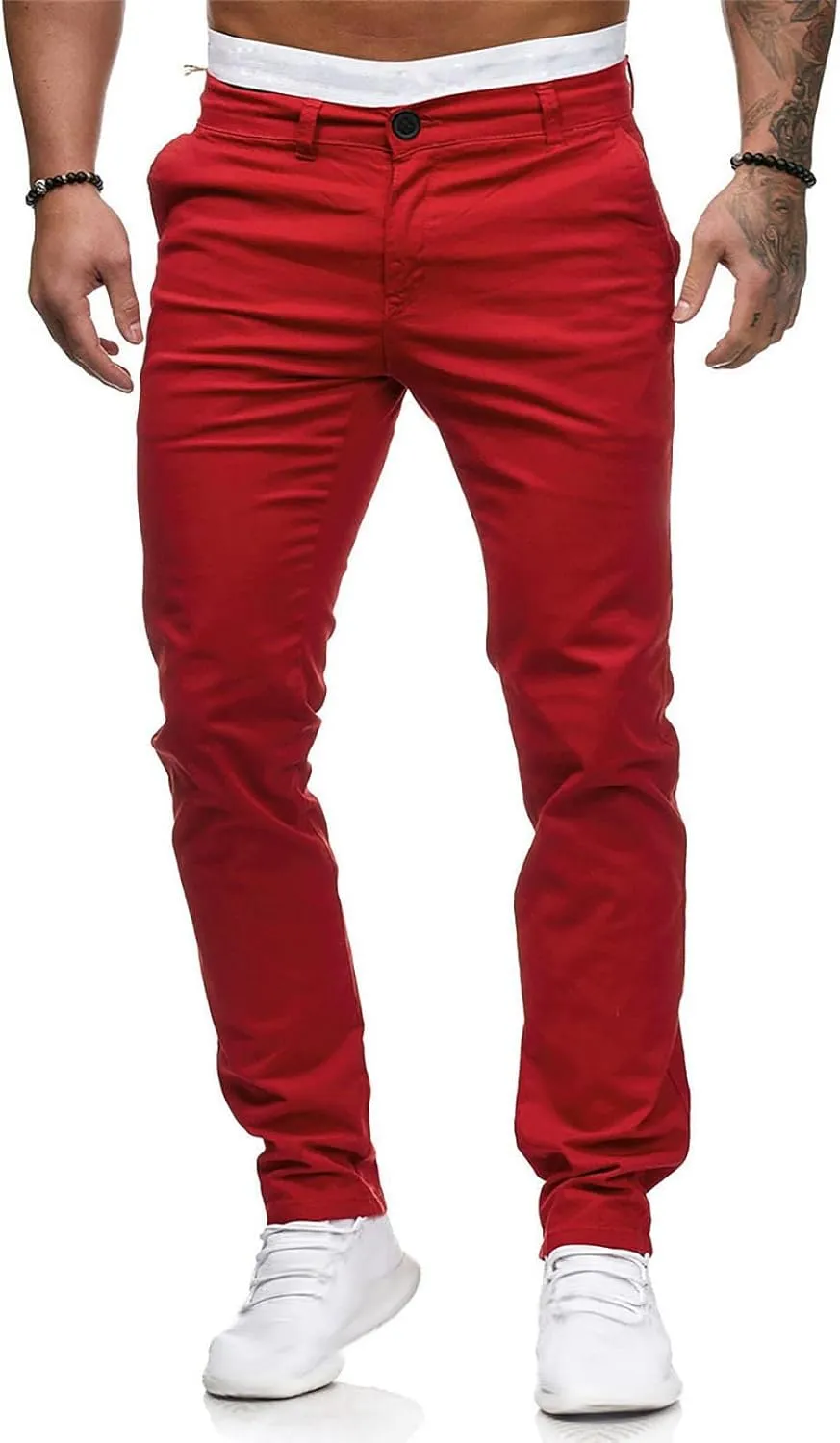 Men's High Waisted Pants Sports Casual Jogging Trousers Lightweight Hiking Work Pants Outdoor Pant Blue Striped