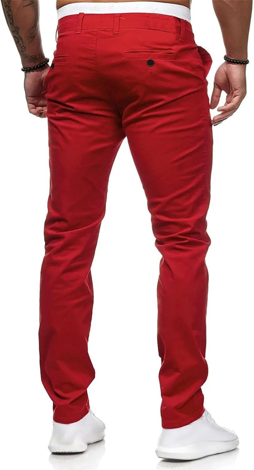 Men's High Waisted Pants Sports Casual Jogging Trousers Lightweight Hiking Work Pants Outdoor Pant Blue Striped
