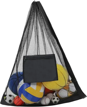 Mesh Ball Storage Bag Versatile Net Bag for Football Basketball Volleyball and Soccer Drawstring Design for Coaches and Sports Teams