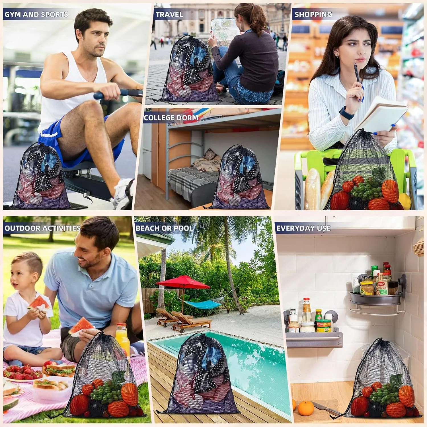 Mesh Drawstring Bag